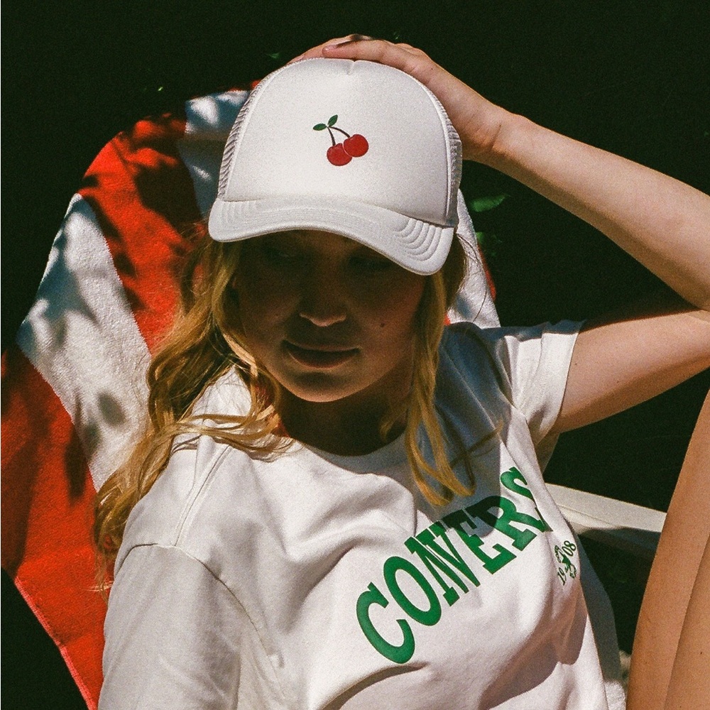 Cherry trucker cap